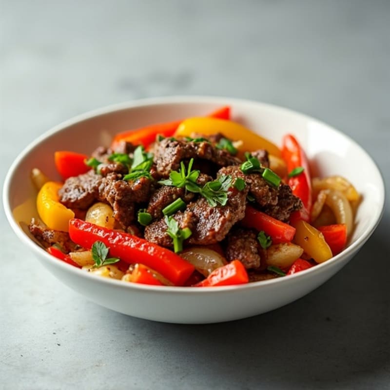 Lean Sirloin Philly Bowl with Peppers and Onions