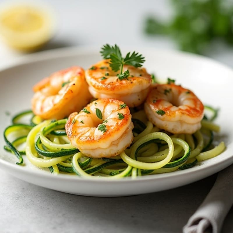Light Garlic Butter Shrimp with Zucchini Noodles