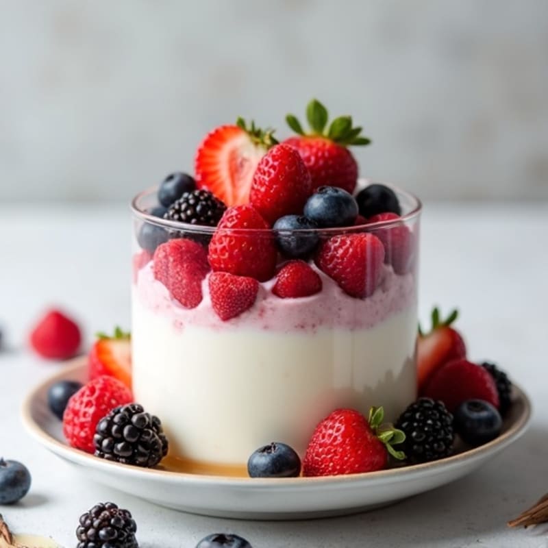 Silky Greek Yogurt Protein Parfait with Mixed Berries