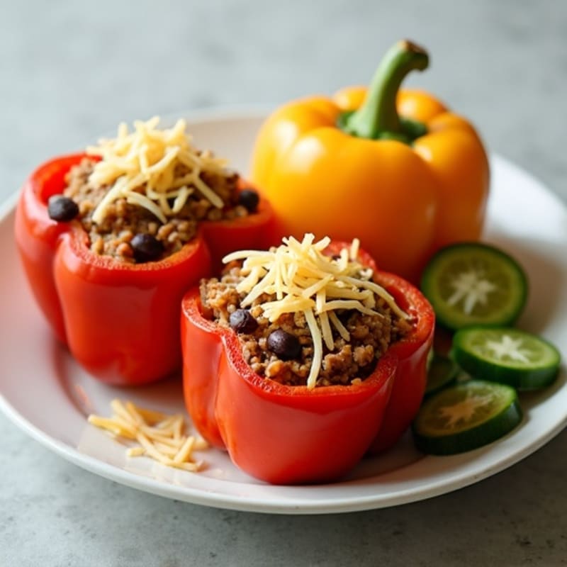 Savory Lean Ground Turkey Stuffed Bell Peppers