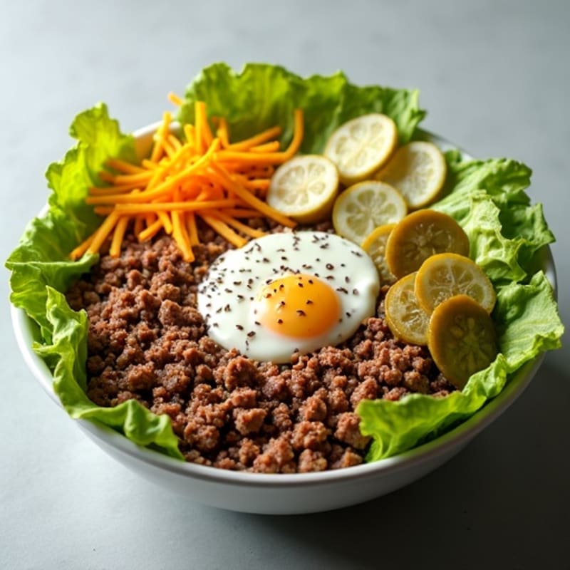 Crispy Lean Ground Beef Big Mac Style Bowl