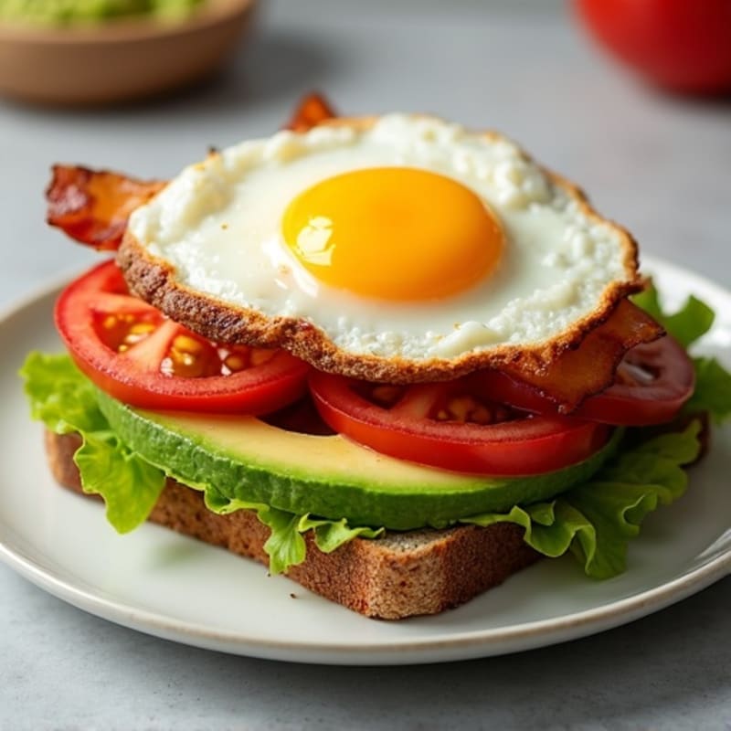 Healthy Avocado BLT on Whole Grain Bread