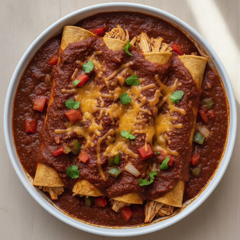 Chicken Enchiladas with Ancho Chili Sauce