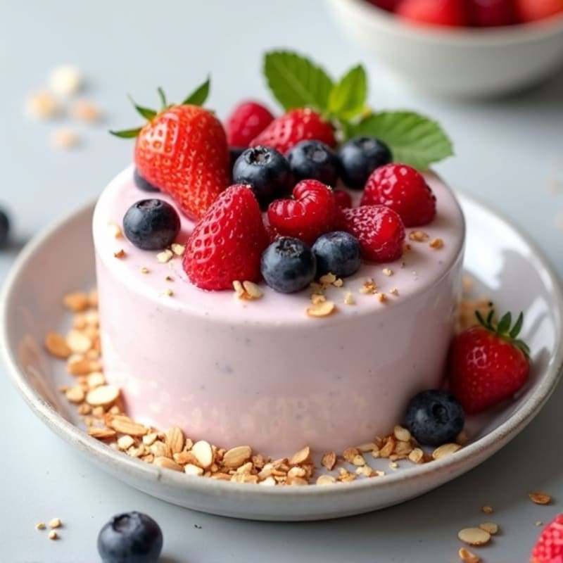 Silky Greek Yogurt Protein Mousse with Berries