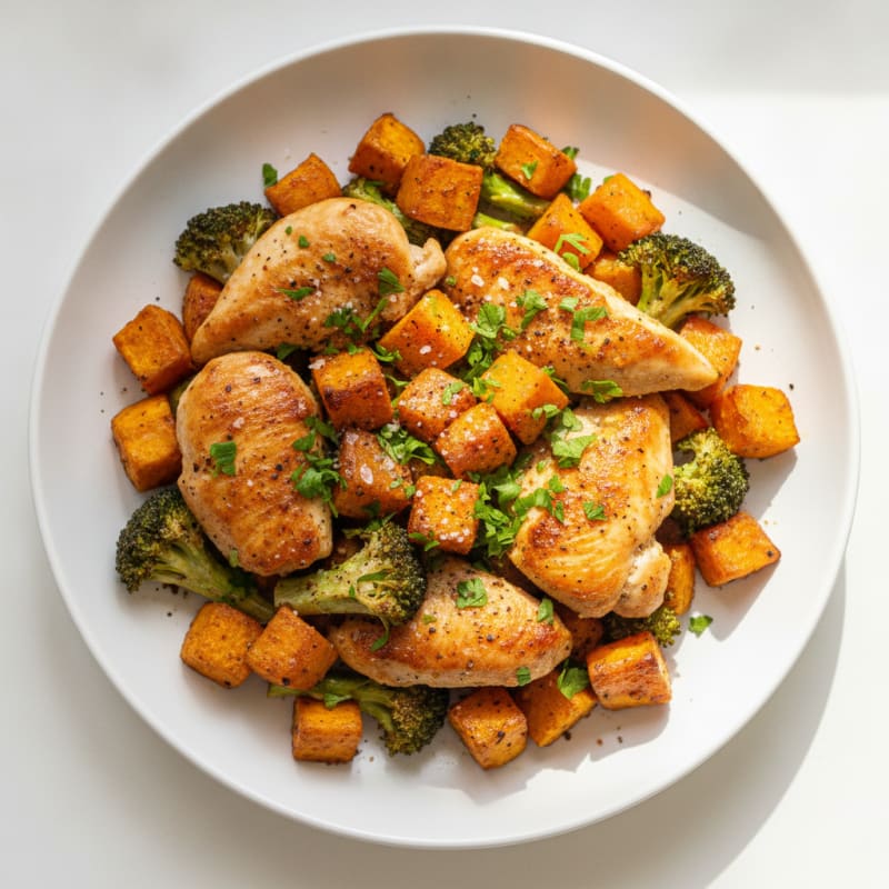Sweet Potato and Chicken Tray Bake
