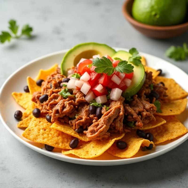 Crispy Baked Pulled Pork Nachos with Fresh Toppings