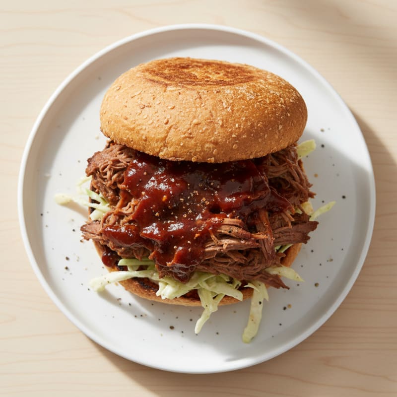 Smoky BBQ Brisket Sandwich with Tangy Slaw