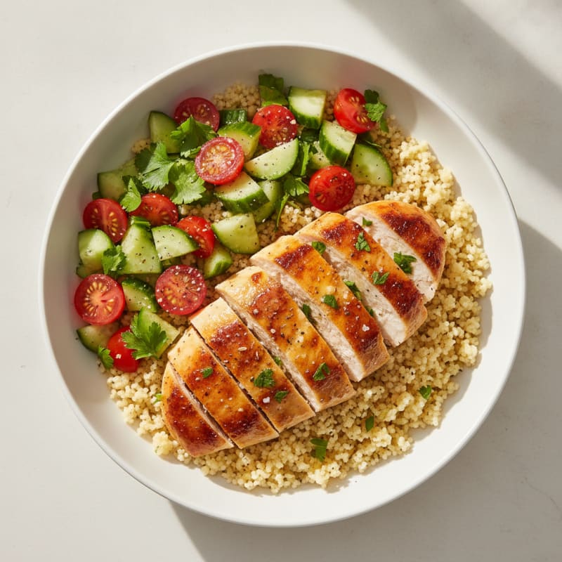 Lemon Herb Chicken Couscous Bowl