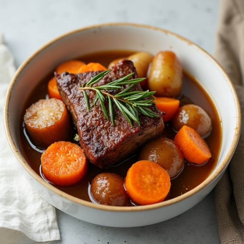 Herb-Braised Tender Lamb Shank with Root Vegetables