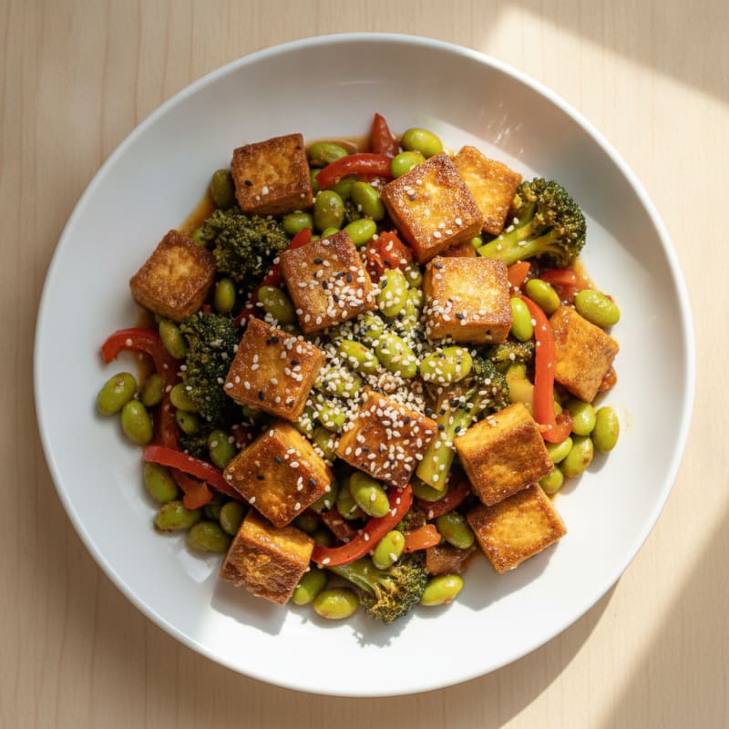 Sesame Tofu and Vegetable Stir-Fry