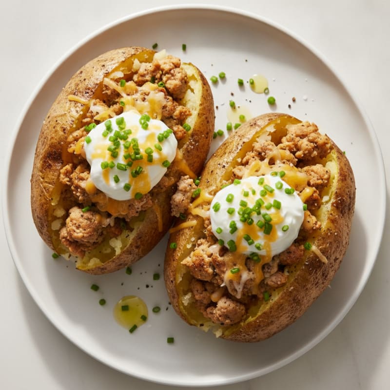 Hearty Loaded Baked Potatoes with Chives