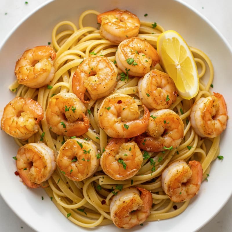 Garlic Butter Shrimp Scampi with Linguine