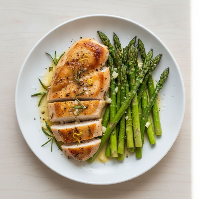 Lemon-Herb Roasted Chicken with Asparagus