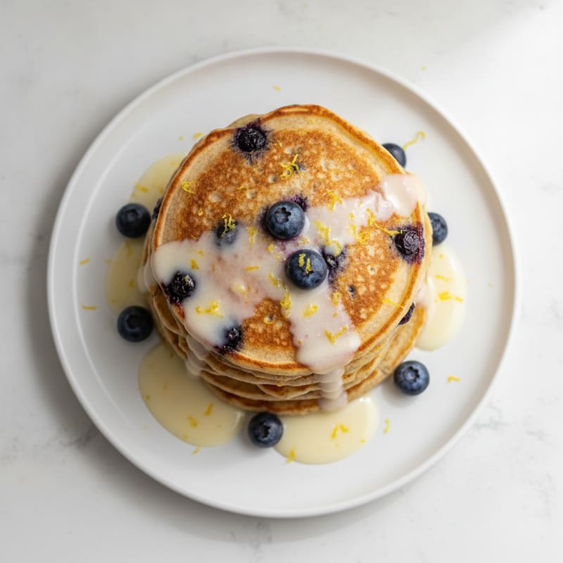 Blueberry Ricotta Pancakes with Lemon Zest