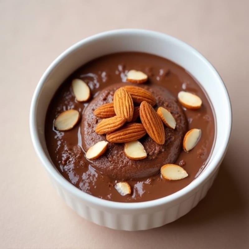 Silky Chocolate Protein Pudding with Toasted Almonds