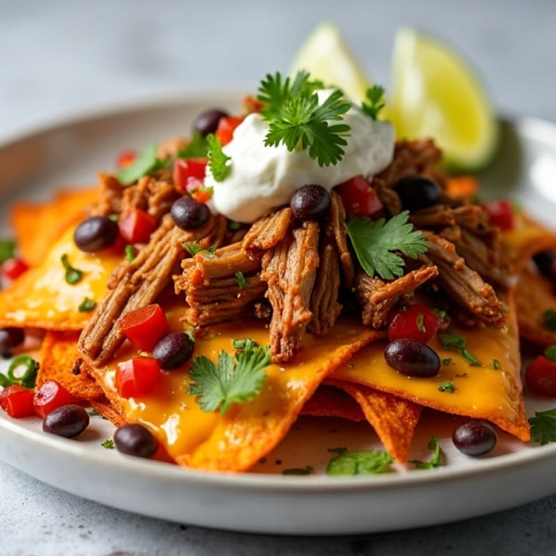 Pulled Pork Loaded Crispy Sweet Potato Nachos
