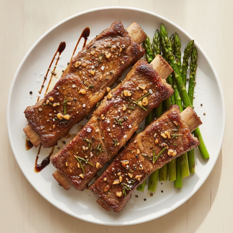 Flank Beef Ribs with Garlic-Herb Marinade