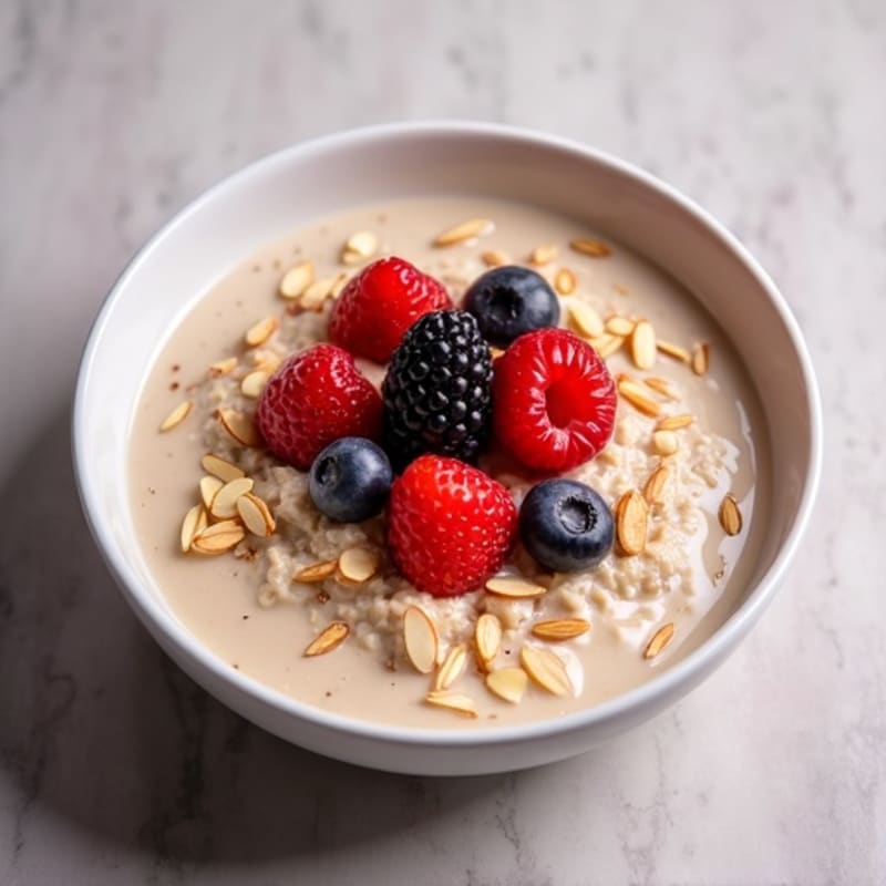 Creamy Berry-Almond Protein Oats
