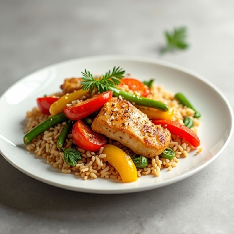 Savory Chicken and Veggie Brown Rice Stir-Fry