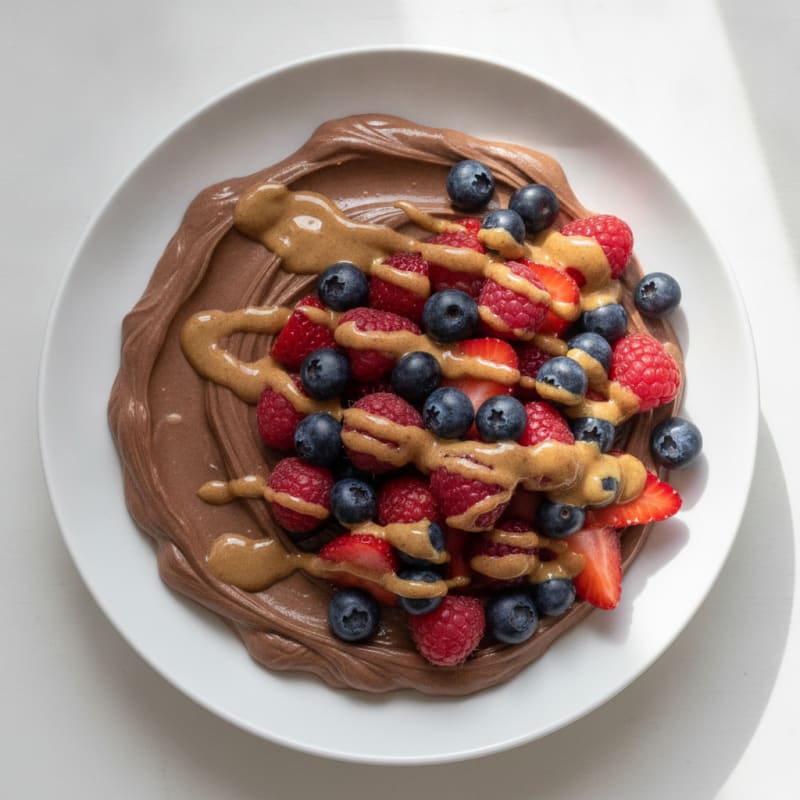 Silky Greek Yogurt Bowl with Chocolate Protein and Fresh Berries