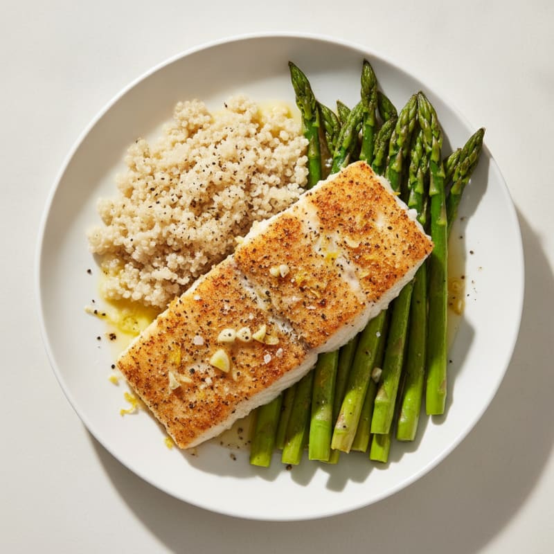 Baked Lemon Herb Cod with Asparagus