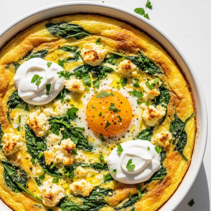 Baked Eggs with Spinach and Feta