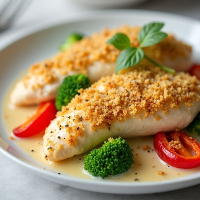 Creamy Chicken and Vegetable Bake with Golden Herb Topping