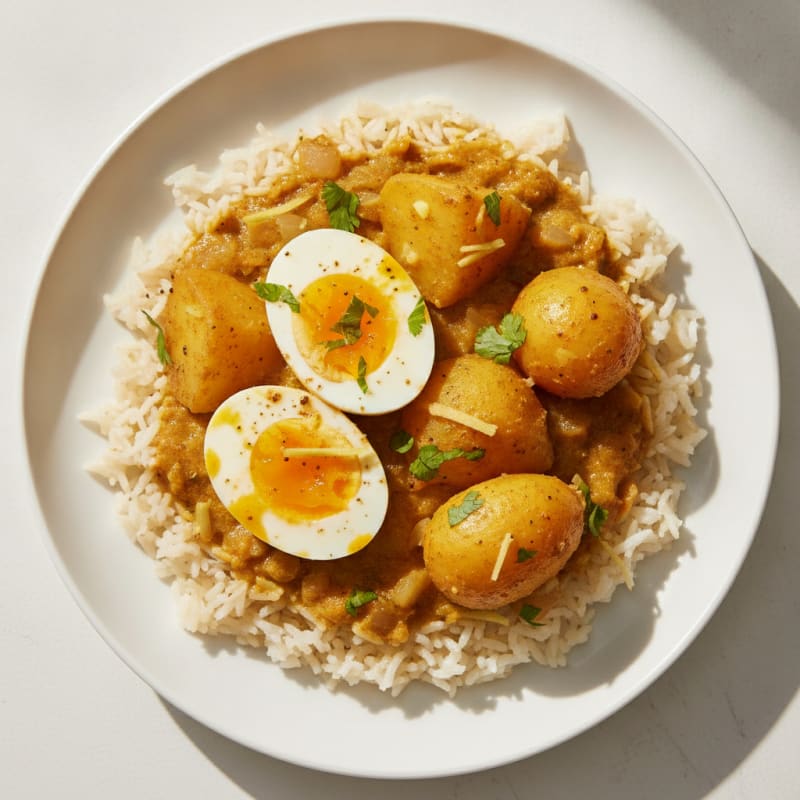 Potato and Egg Coconut Curry