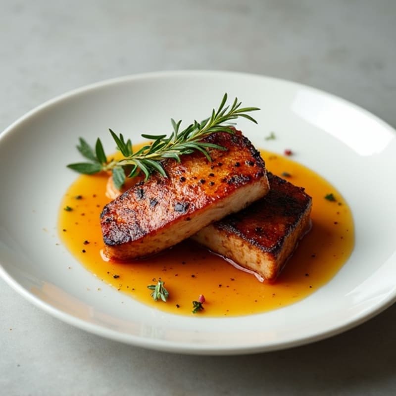Crispy Pan-Seared Duck Breast with Herb Jus