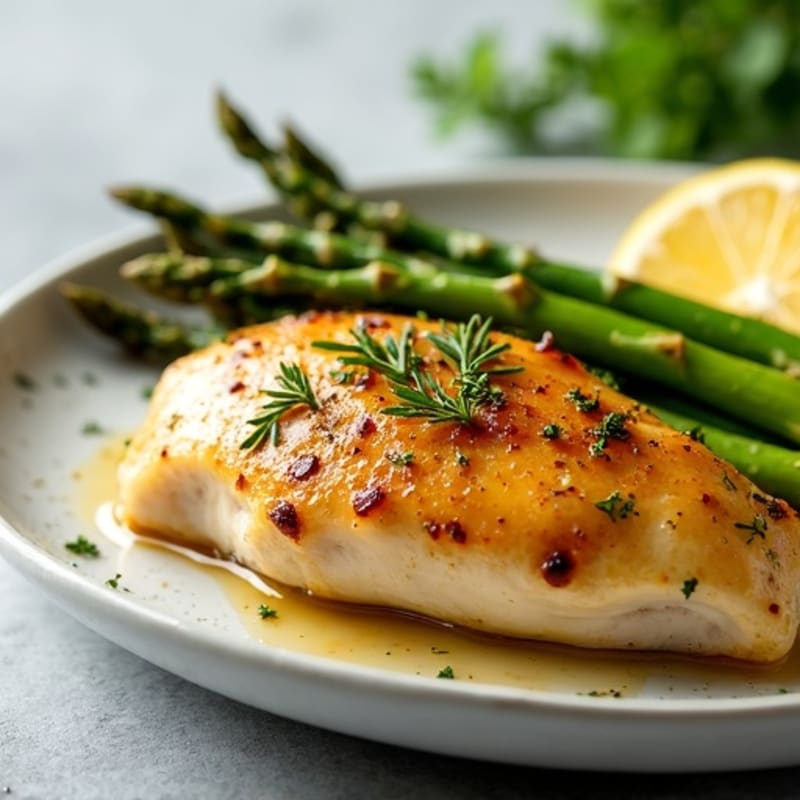 Lemon-Herb Roasted Chicken with Crispy Asparagus