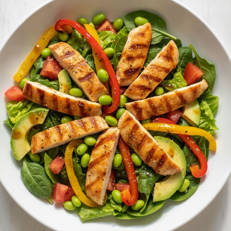 Edamame and Roasted Pepper Salad with Tomato
