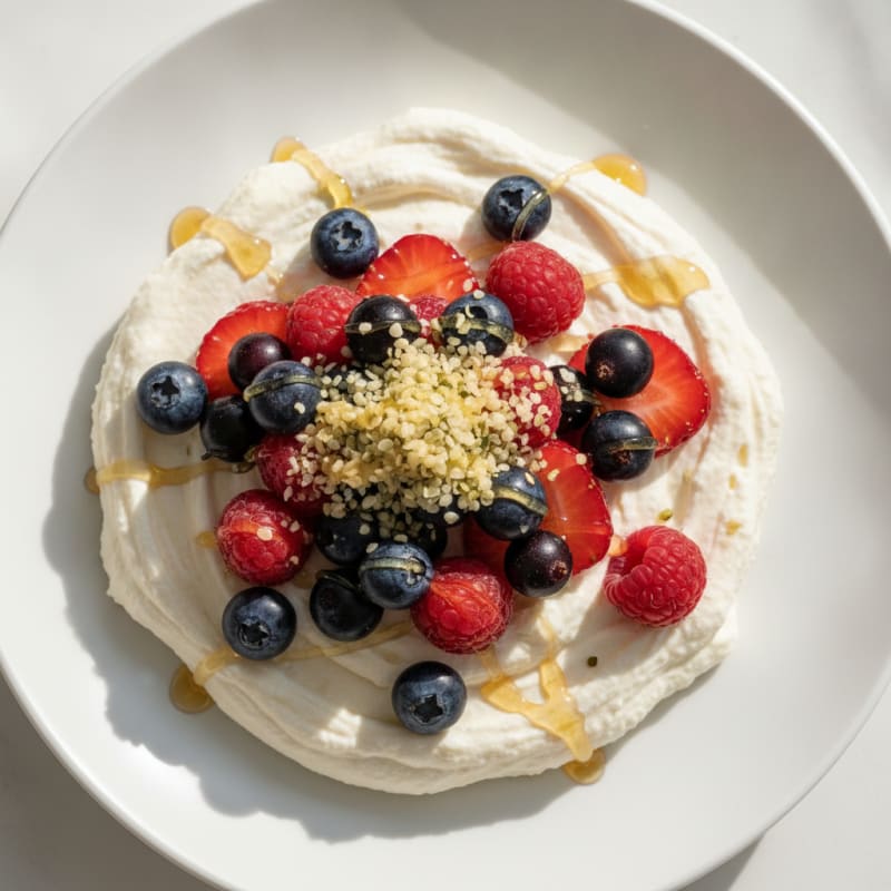 Greek Yogurt Protein Mousse with Mixed Berries