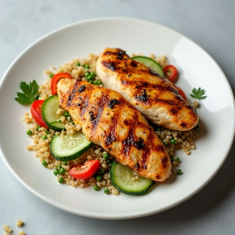 Grilled Chicken Breast with Crunchy Quinoa Salad