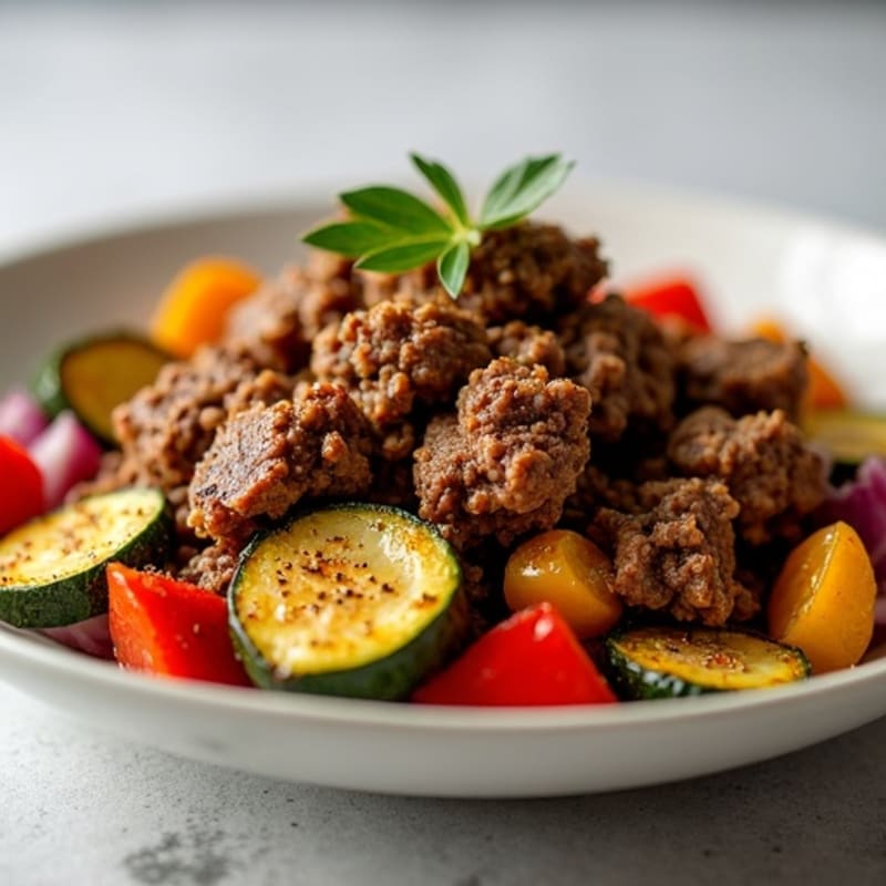 Spiced Ground Lamb with Roasted Vegetables