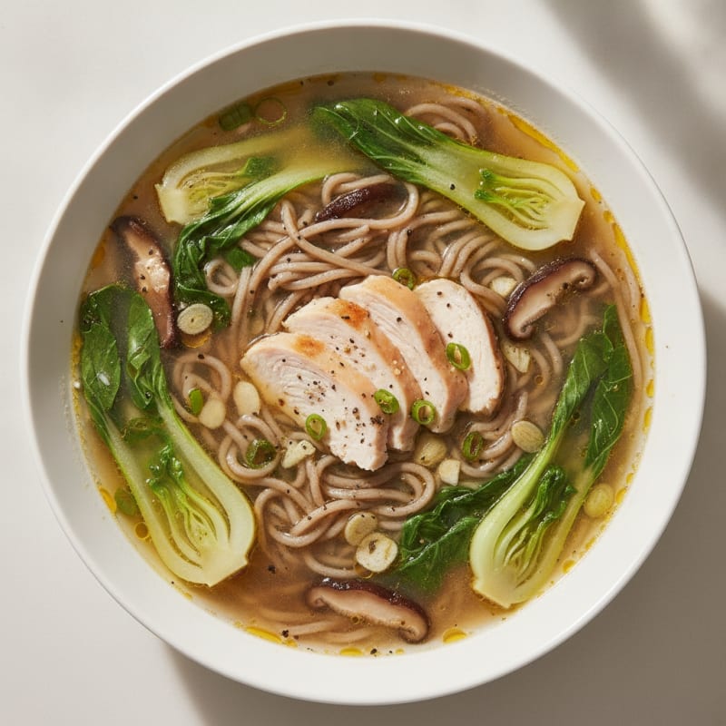 Asian Chicken Noodle Broth Bowl