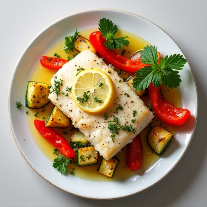 Lemon-Herb Baked Cod with Roasted Vegetables