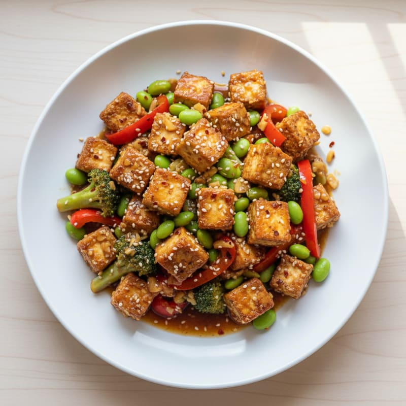 Crispy Sesame Tofu Stir-Fry