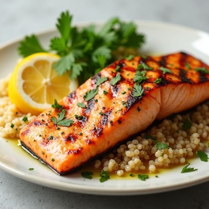 Crispy Grilled Salmon with Fresh Lemon Herb
