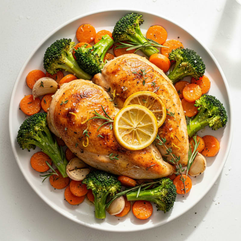Lemon-Herb Roasted Chicken with Roasted Vegetables