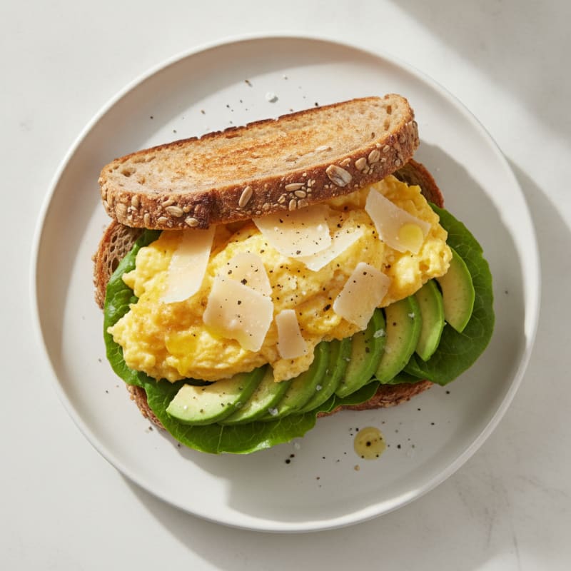 Avocado Egg Parmesan Breakfast Sandwich