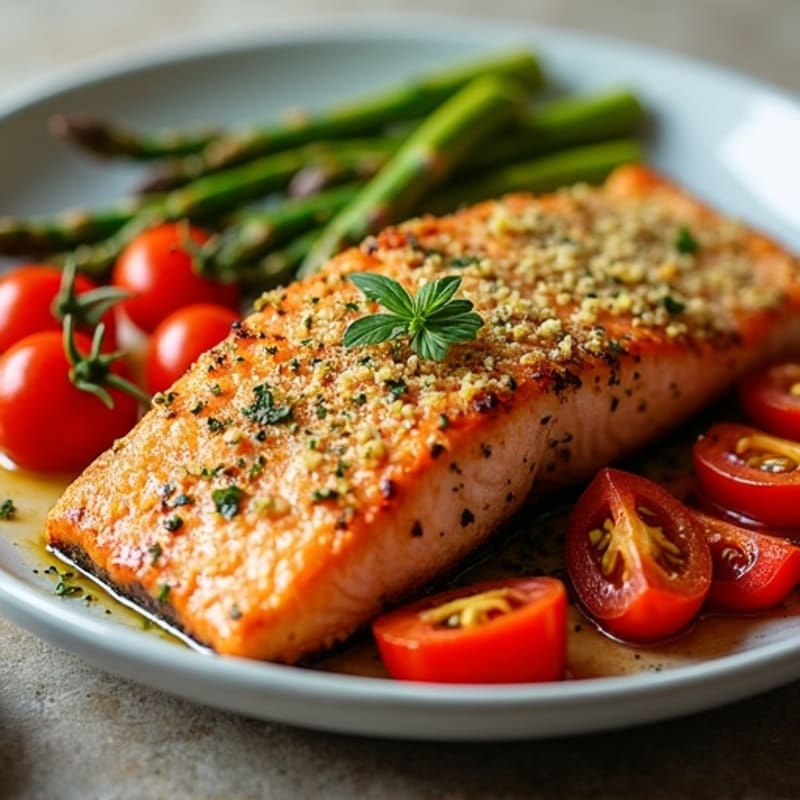 Herb-Crusted Sheet Pan Salmon with Roasted Vegetables