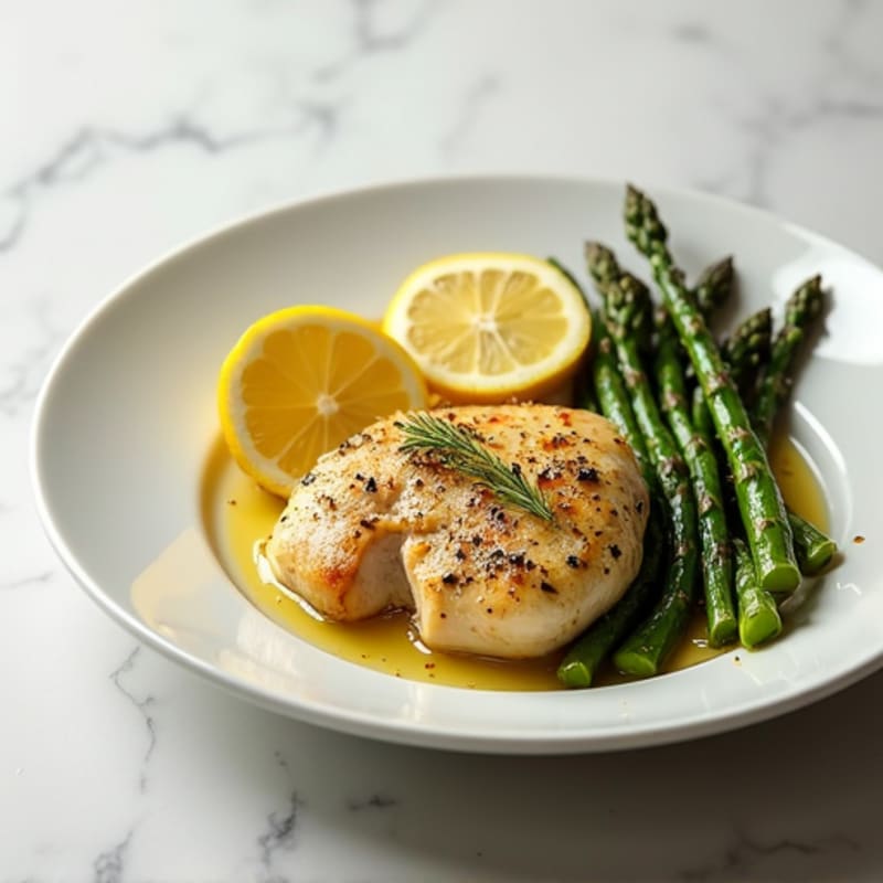 Lemon Garlic Chicken Breast with Roasted Asparagus