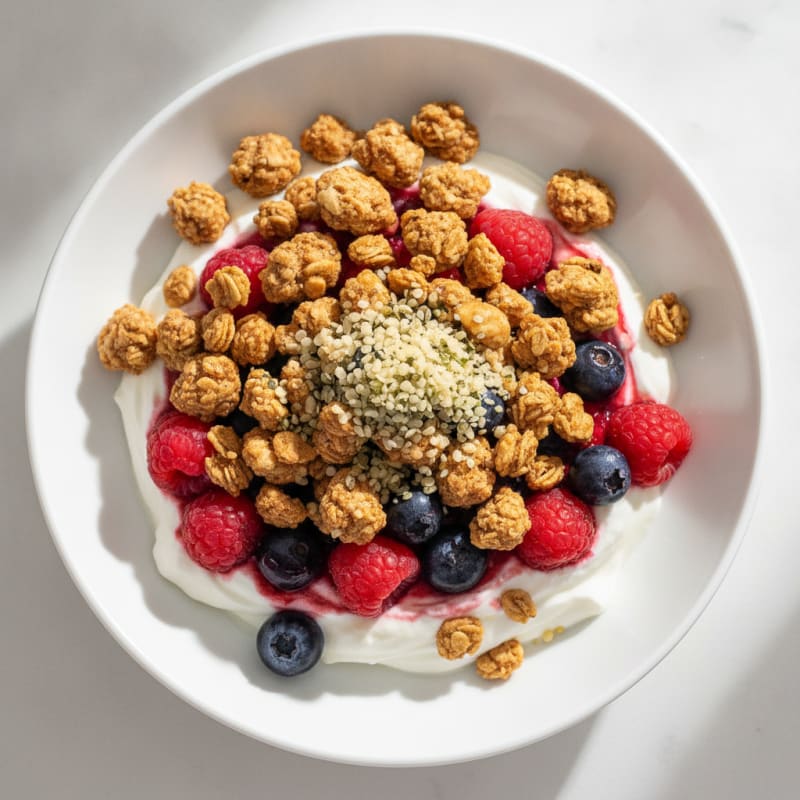 Greek Yogurt Parfait with Mixed Berries and Protein Granola