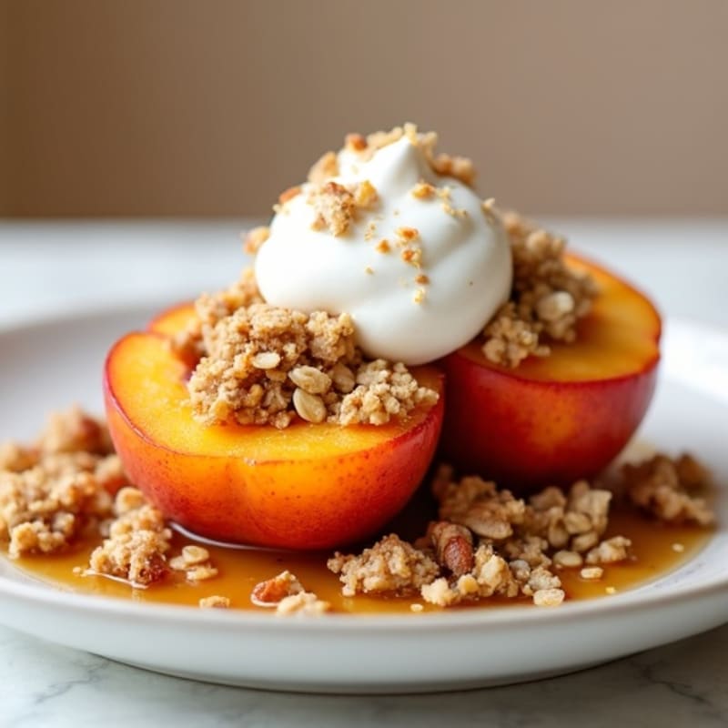 Sweet Baked Peaches with Crispy Oat Crumble