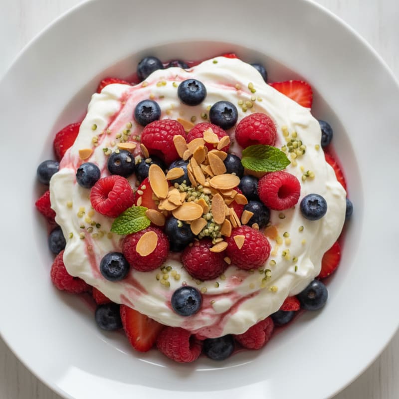 Greek Yogurt Protein Parfait with Mixed Berries