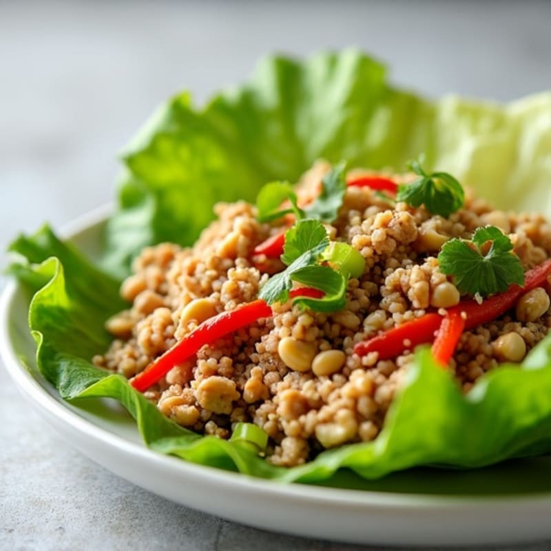 Fresh Asian Lettuce Wraps with Ground Turkey