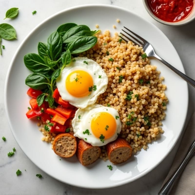 Egg White Scramble with Spinach and Turkey Sausage