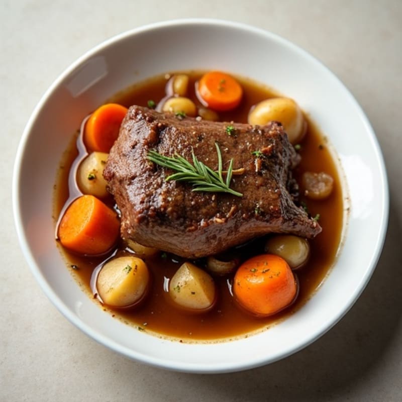 Tender Herb-Braised Pot Roast with Root Vegetables