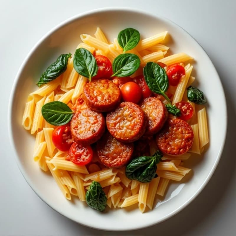 Lean Turkey Sausage Ragu with Protein Pasta