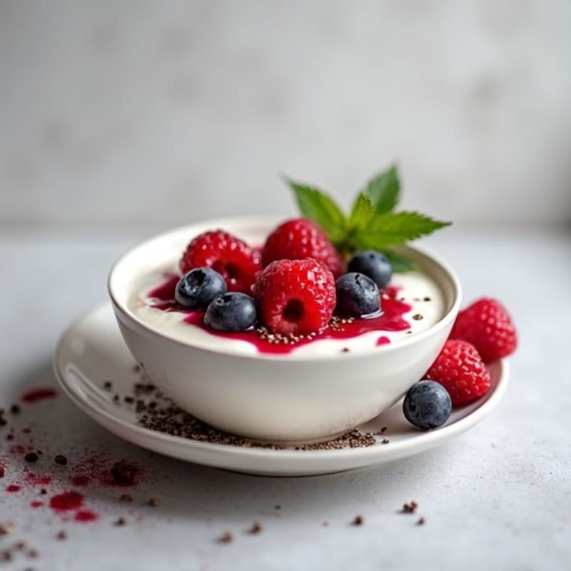 Silky Greek Yogurt Protein Pudding with Mixed Berries